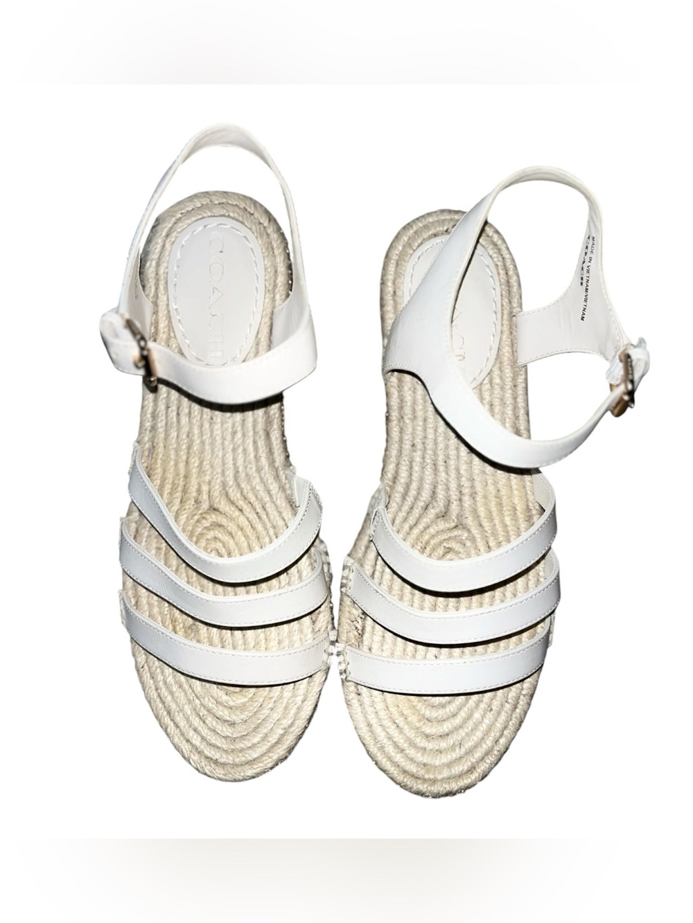 Coach Carissa Leather Espadrille Sandals Women’s Size 7.5